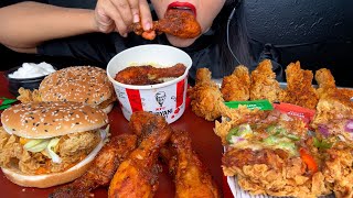 ASMR EATING KFC SPICY LEG PIECEPERI PERI DRUMSTICKPRO BURGERCHIZZAKFC RICEBOWL FOOD VIDEOS [upl. by Chet]