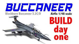 BUCCANEER Airfix 2022 brand new tooling 148 scale  build day one  cockpit and nose HD1080p [upl. by Annayram]