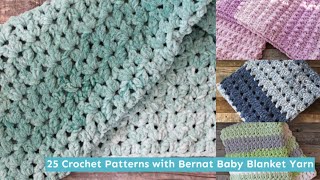 Free Bernat Baby Blanket Yarn Crochet Patterns 25 Blankets [upl. by Elac382]