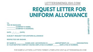 How To Write Request Letter for Uniform Allowance  Letters in English [upl. by Miguela]