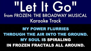 quotLet It Goquot from Frozen The Broadway Musical  Karaoke Track with Lyrics on Screen [upl. by Einneb806]