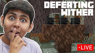 Defeating WITHER in Minecraft LIVE [upl. by Ahseinod]