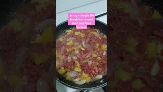 Simple living breakfast corned beef and fried bananafood ytshorts youtubeviral youtuberlife [upl. by Wilhelm]