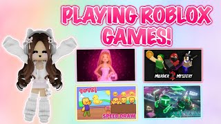 PLAYING GAMES ON ROBLOX LIVE [upl. by Htiduj]