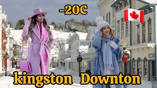 4 k 🇨🇦 Kingston Canada Freezing Winter with 20°C Temperature 🇨🇦 [upl. by Harrak]