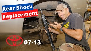 How to replace rear shocks 200713 Toyota Tundra plus tips [upl. by Nuahsyt]