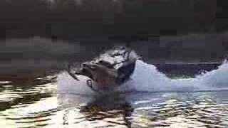 Snowmobile Water Skipping and Sinking at Babbitt MN [upl. by Silecara]