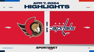 NHL Highlights  Senators vs Capitals  April 7 2024 [upl. by Eiramnna]