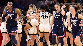 Full final four minutes of Iowas Final Four win over UConn [upl. by Lirrad]