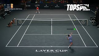 Top Spin 2K25  Carlos Alcaraz Vs Daniil Medvedev I HYPER TIE BREAK I Laver Cup Berlin Arena PS5 [upl. by Landes740]