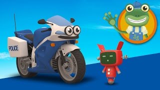 Millie The Motorcycle Visits Geckos Garage  Learn Shapes for Children [upl. by Ahsoym]