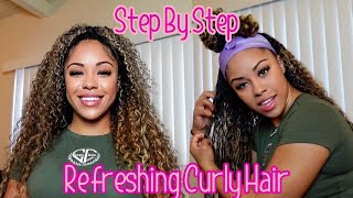 HOW I REFRESH MY CURLS TO LAST 4 DAYS STEP BY STEP TUTORIAL [upl. by Nork]