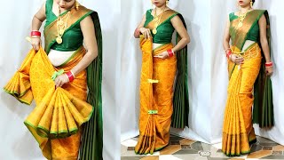 Beginners full guide kanjivaram silk saree wearing tips amp tricks to look slim amp attractive  saree [upl. by Eitsirhc]