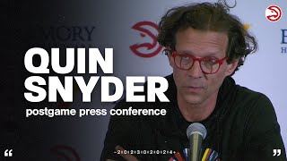 Hawks vs Trail Blazers Postgame Press Conference Quin Snyder [upl. by Attolrac428]