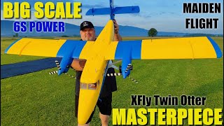 BIG SCALE XFly Twin Otter 18m PNP RC plane 6S power MAIDEN FLIGHT [upl. by Niboc]