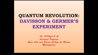 Davisson and Germer Experiment [upl. by Gridley]