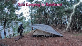 Camping In The heavy RAIN  Solo Camping In the Rain 🌧️  ASMR 43 [upl. by Alakcim]