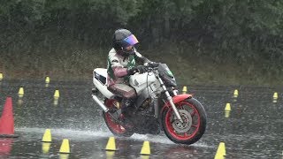 2017 10 29 Dunlop Moto Gymkhana Lady Nakajima 選手 NSR250R h 1 amp h 2 [upl. by Rhiamon]