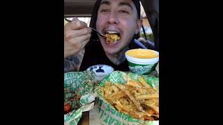 ASMR WINGSTOP MUKBANG loaded cheesy louisiana voodoo fries with wingstop ranch shorts [upl. by Colis]