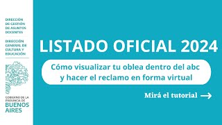 LISTADO OFICIAL 2024 Como visualizar tu oblea dentro del abc y hacer el reclamo en forma virtual [upl. by Maxim]