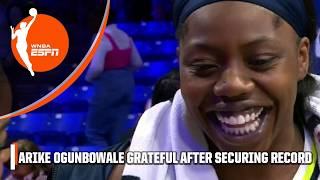 Arike Ogunbowale shows gratitude after becoming the Wings alltime leading scorer 🫶  WNBA on ESPN [upl. by Samul]