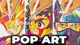 Cómo DIBUJARCOLOREAR en estilo POP ART – Tutorial explicado paso a paso para dibujos Anime [upl. by Gnuj]