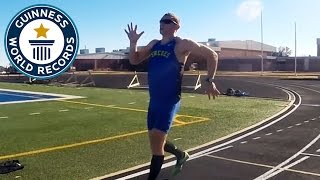 Fastest run backwards one mile  Guinness World Records [upl. by Conner]