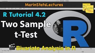 TwoSample t Test in R Independent Groups with Example  R Tutorial 42  MarinStatsLectures [upl. by Akilaz503]