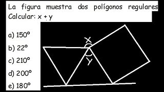 la figura muestra dos poligonos regulares calcular xy Polígonos geometría ejercicios de polígonos [upl. by Eneirda]