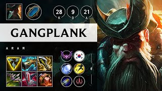 Gangplank ARAM Quadra Kill Dominating  KR Master Patch 1423 [upl. by Arolf403]