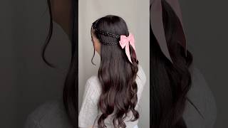 Cute easy hairstyles for long hair 🎀🩷 hairstyle hairtok hair hairtutorial explorepage shorts [upl. by Reh378]