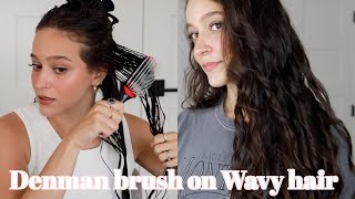 using the Denman brush on my Wavy hair again 2 years later [upl. by Cone]