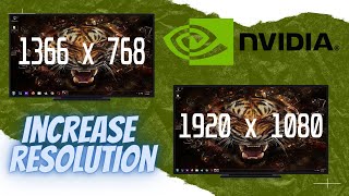 Increase the resolution from 720p to 1080p  1366 x 768 to 1920 x 1080 Method for NVIDIA card [upl. by Halian]