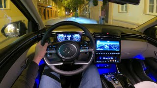 Hyundai Tucson 2023  NIGHT POV test drive PURE DRIVING ambient lights digital cockpit [upl. by Ateuqal]