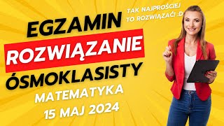 Odpowiedzi egzamin ósmoklasisty matematyka 15 maj 2024🤩 Sprawdź jak Ci poszło [upl. by Zadack]