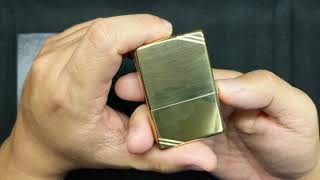 Zippo Lighter  Vintage High Polish Brass with Slashes 270 [upl. by Drisko]