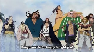 Shanks stops the war at the marineford English Dub [upl. by Enobe]