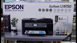 UNBOXING PRINTER EPSON L14150 REVIEW [upl. by Rumery]