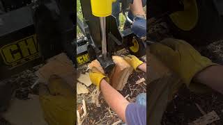 Firewood split in hydraulic log splitter [upl. by Brodsky]