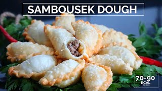 Sambousek dough recipe  sambusak samosa stuffed with cheese or meat  اطيب سمبوسك عجينه وحشوة [upl. by Florrie]