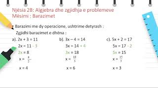 KLASA 7  Matematikë  Barazimet [upl. by Anilehcim]