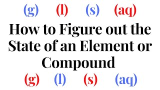 HOW TO FIGURE OUT THE STATE OF AN ELEMENT OR COMPOUND  EASY [upl. by Larisa]