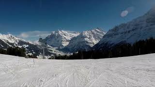 Skiing Männlichen  Grindelwald Terminal Piste 3 in Jungfrau Ski Region Switzerland [upl. by Oah]