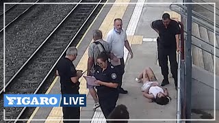 Une jeune femme tombe sous un train à Buenos Aires et sen sort miraculeusement indemne [upl. by Anilrac458]