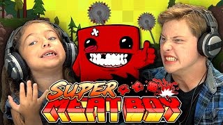 KIDS PLAY SUPER MEAT BOY Kids React Gaming [upl. by Siram]