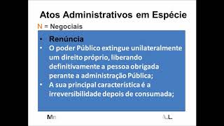 Atos Administrativos espécie RESUMO COM MNEMÔNICOS [upl. by Nanoc]