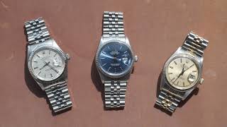 Closer Look 3 Vintage Rolex DateJust  Blue  Linen  Two Tone [upl. by Wrdna]