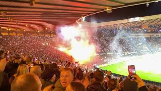 Celtic supporters tribute to Bertie Auld on the 67th minute of the League Cup semifinal [upl. by Eeliab]