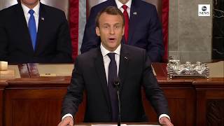 French President Macron addresses joint session of congress  ABC News [upl. by Arlyne]