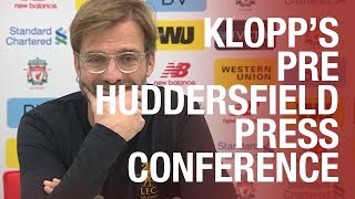 Jürgen Klopps preHuddersfield press conference  Sturridge Henderson and VAR talk [upl. by Ahsinod2]